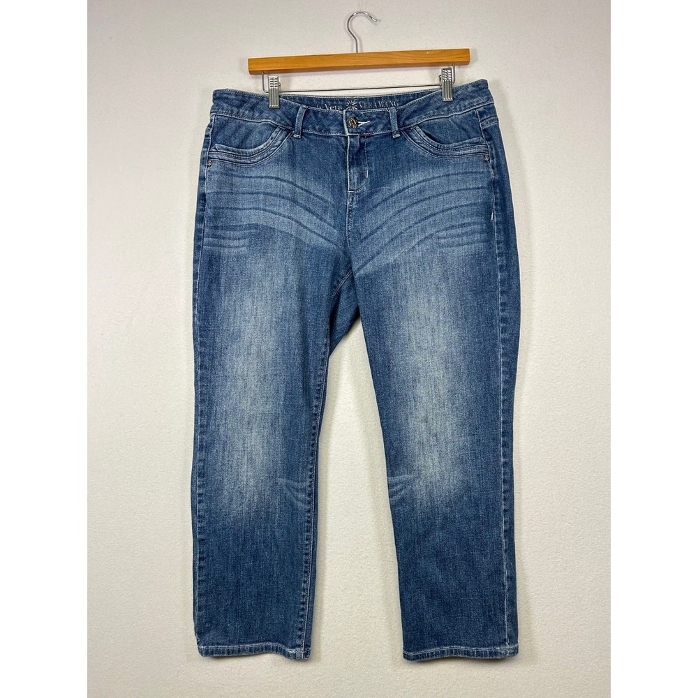 Classic Simply Vera Vera Wang Women 14 Blue Straight Leg Medium Wash Jeans